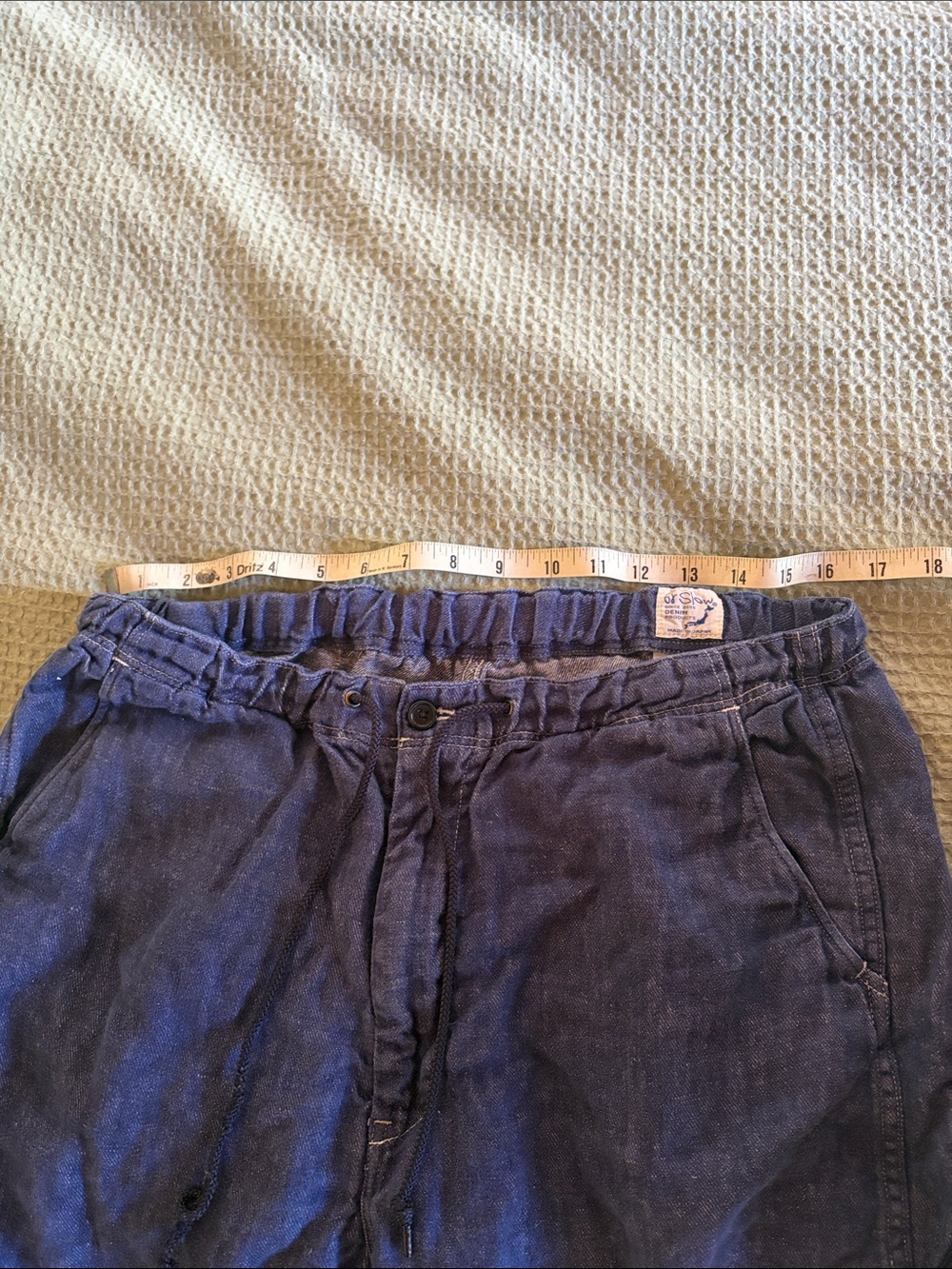 OrSlow Men’s 100% Linen Casual Drawstring Pants - Picture 8 of 10